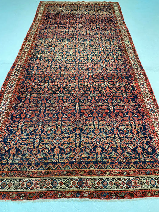 Antique Hand-Knotted Wool Gallery Size Malayer Kurdish 5'2" x 11'6"