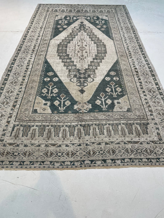 Hand-Knotted Wool Gallery Size Turkish Oushak 5'7" x 10'5"