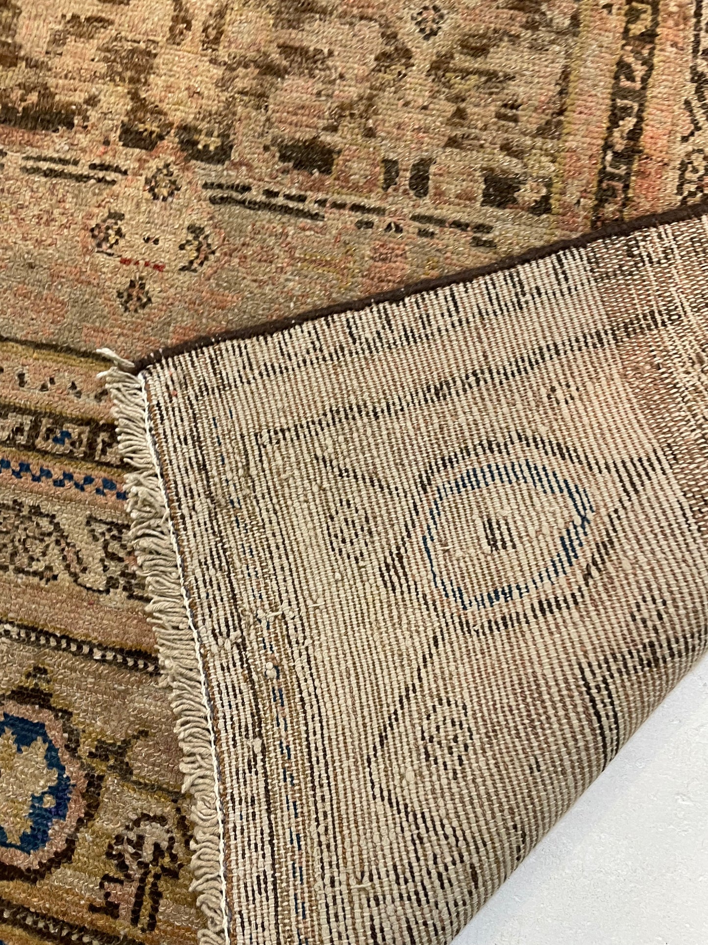 Antique Hand-Knotted Wool Gallery Size Kurdish Malayer Collectible 5'7" x 14'5"