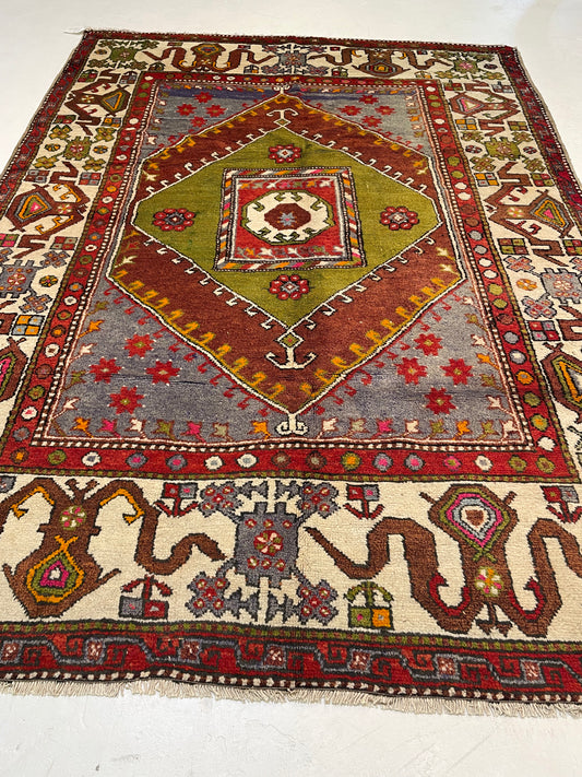 Antique Hand-Knotted Wool Gallery Size Khotan Samarkand Collectible 5'11" x 8'2"
