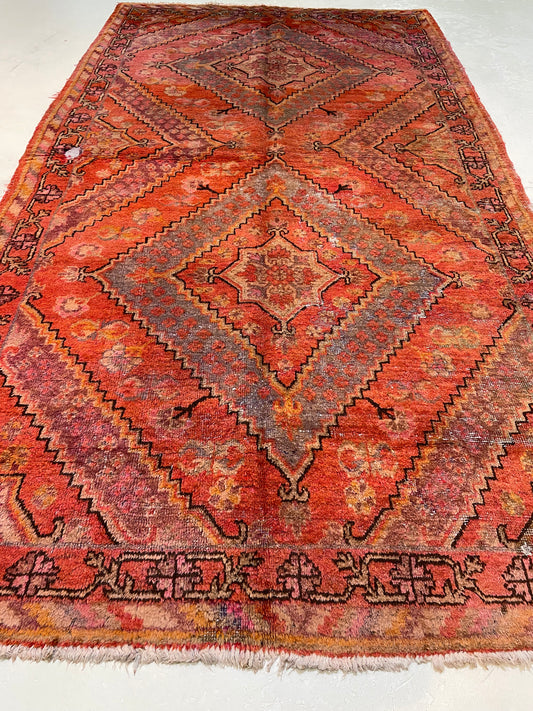 Antique Hand-Knotted Wool Gallery Size Khotan Samarkand Collectible 5'4" x 10'