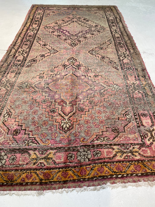 Antique Hand-Knotted Wool Gallery Size Khotan Samarkand Collectible 4'10" x 9'5"