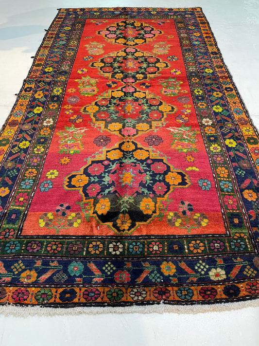 Antique Hand-Knotted Wool Gallery Size Khotan Samarkand Collectible 5'3" x 10'6"