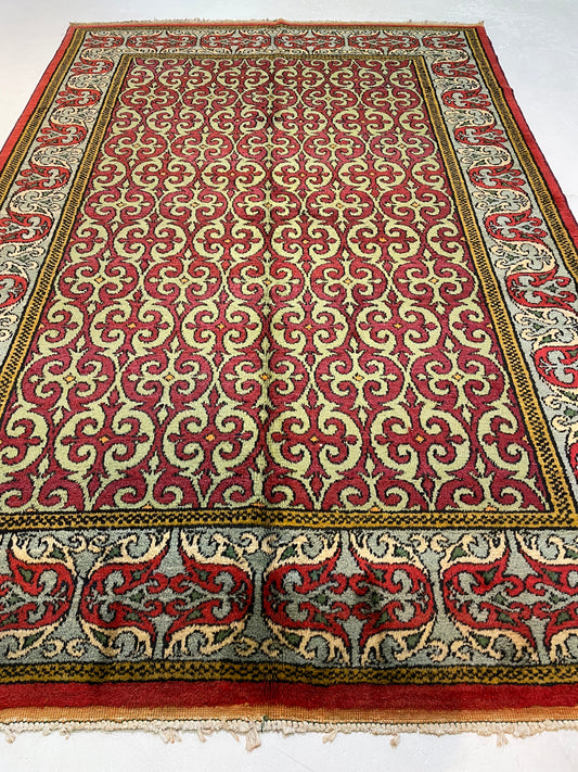 Antique Hand-Knotted Wool Gallery Size Khotan Samarkand Collectible 6'5" x 10'1"