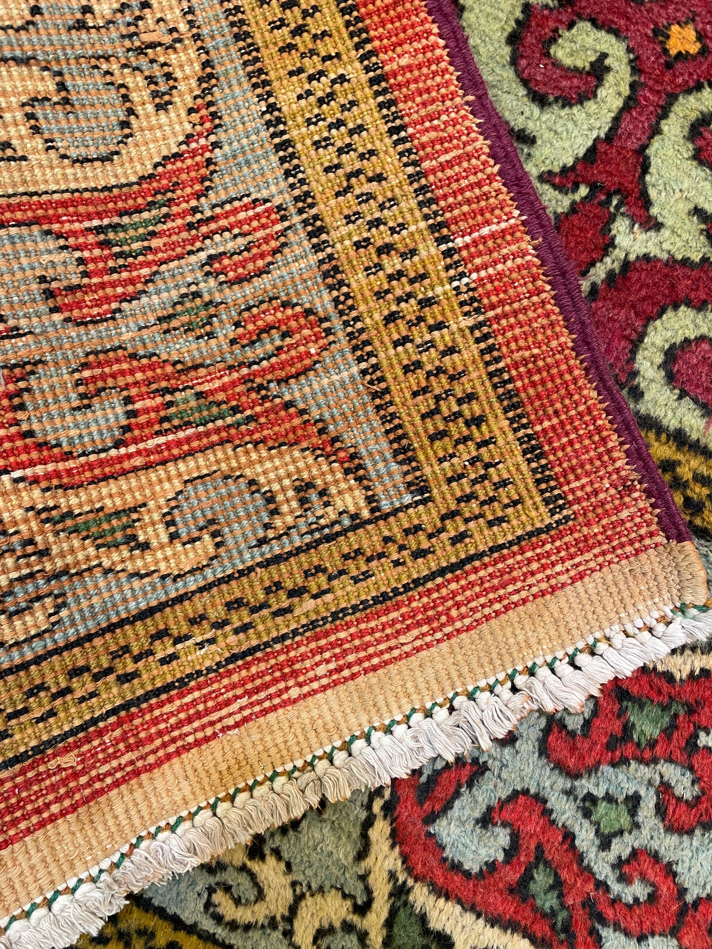 Antique Hand-Knotted Wool Gallery Size Khotan Samarkand Collectible 6'5" x 10'1"