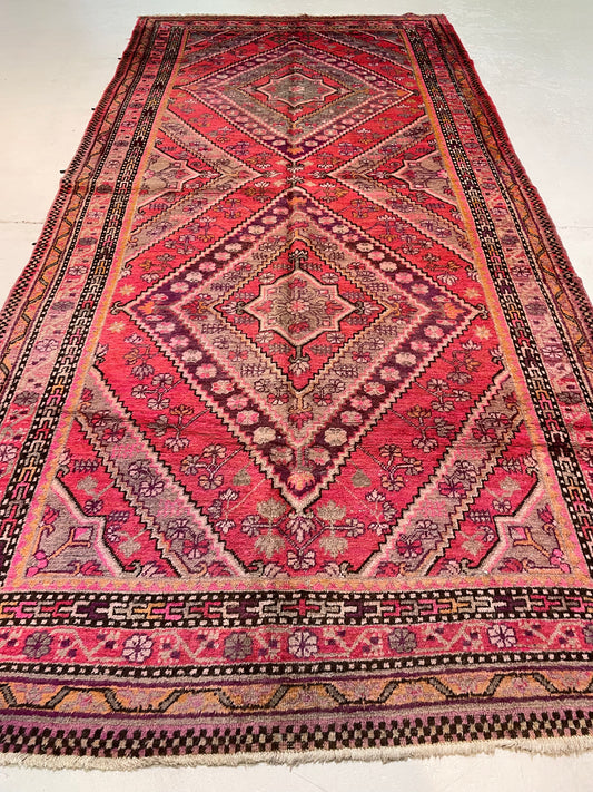 Antique Hand-Knotted Wool Gallery Size Khotan Samarkand Collectible 5'10" x 12'5"