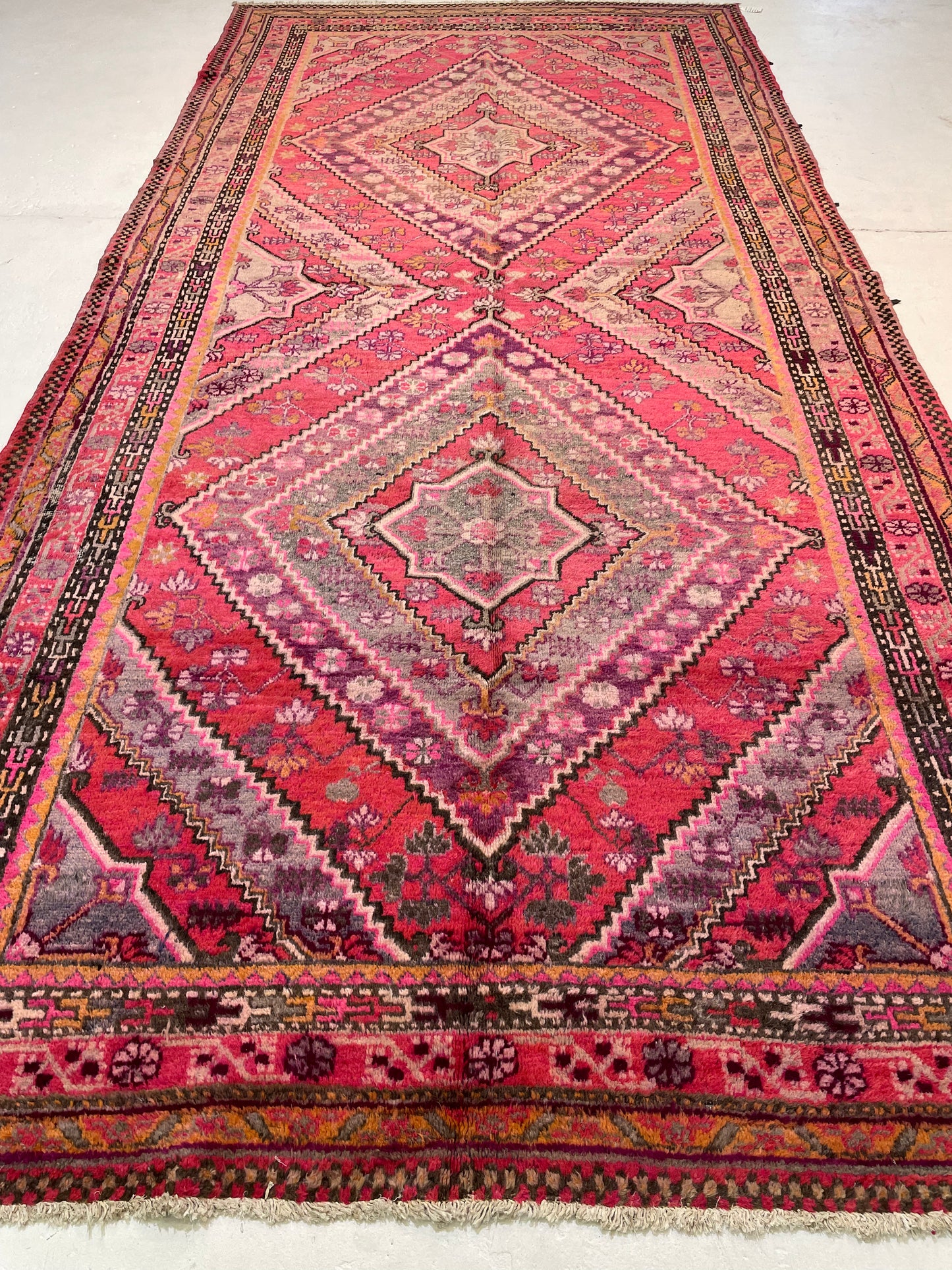 Antique Hand-Knotted Wool Gallery Size Khotan Samarkand Collectible 5'10" x 12'5"