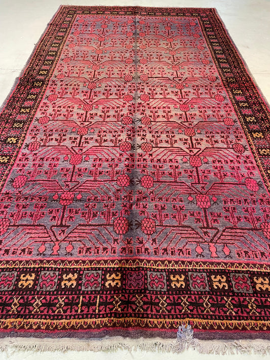 Antique Hand-Knotted Wool Gallery Size Khotan Samarkand Collectible 6'5" x 12'6"