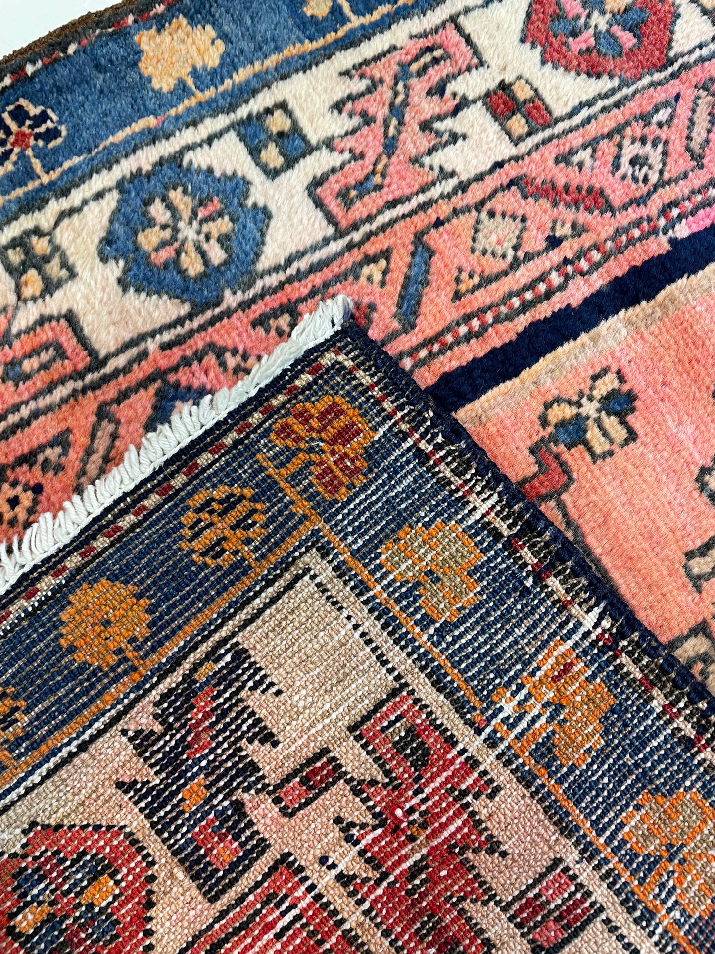 Hand-Knotted Wool Runner Turkish Oushak 3'6" x 11'4"