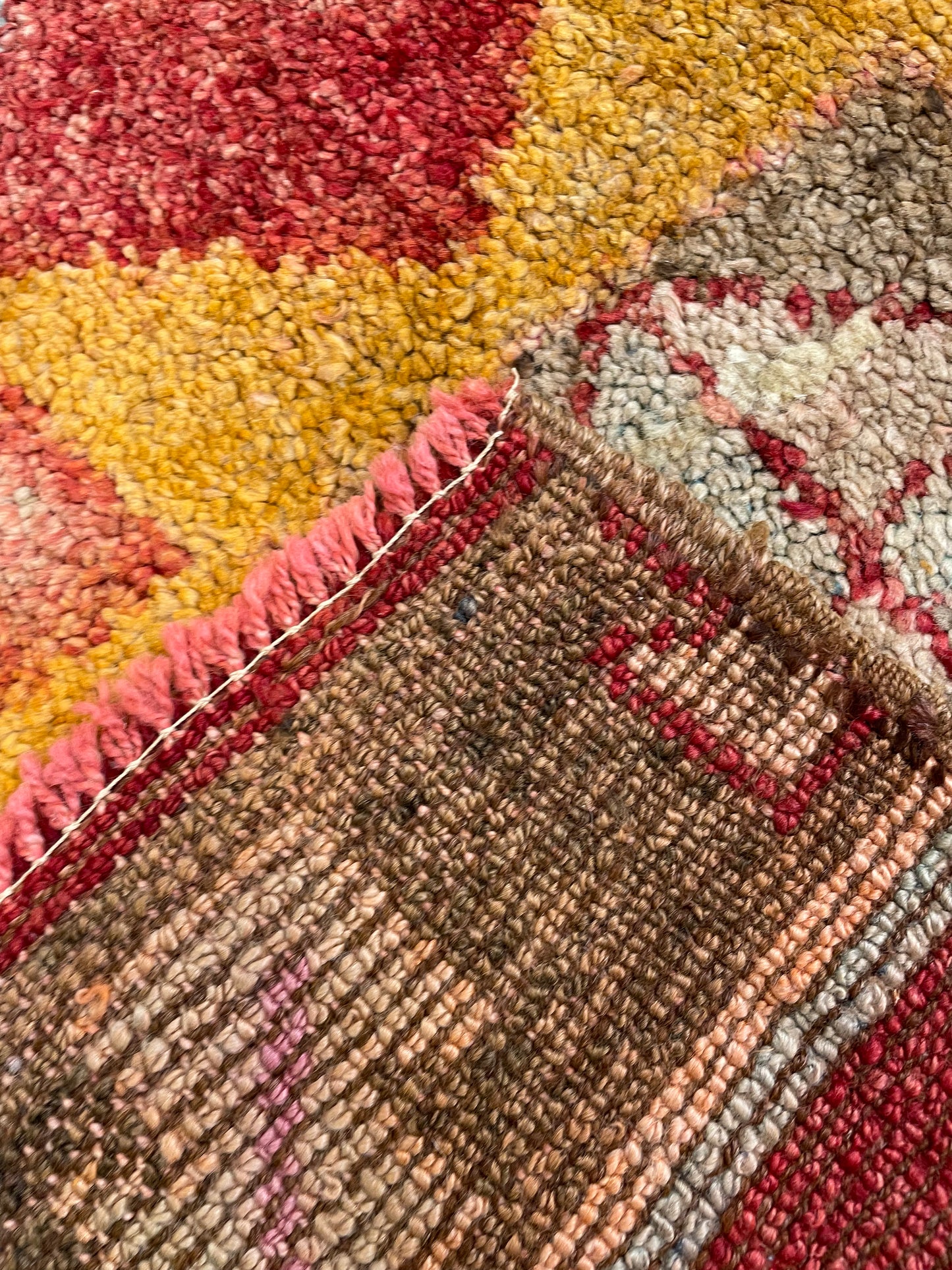 Hand-Knotted Wool Runner Turkish Oushak 3'6" x 14'5"