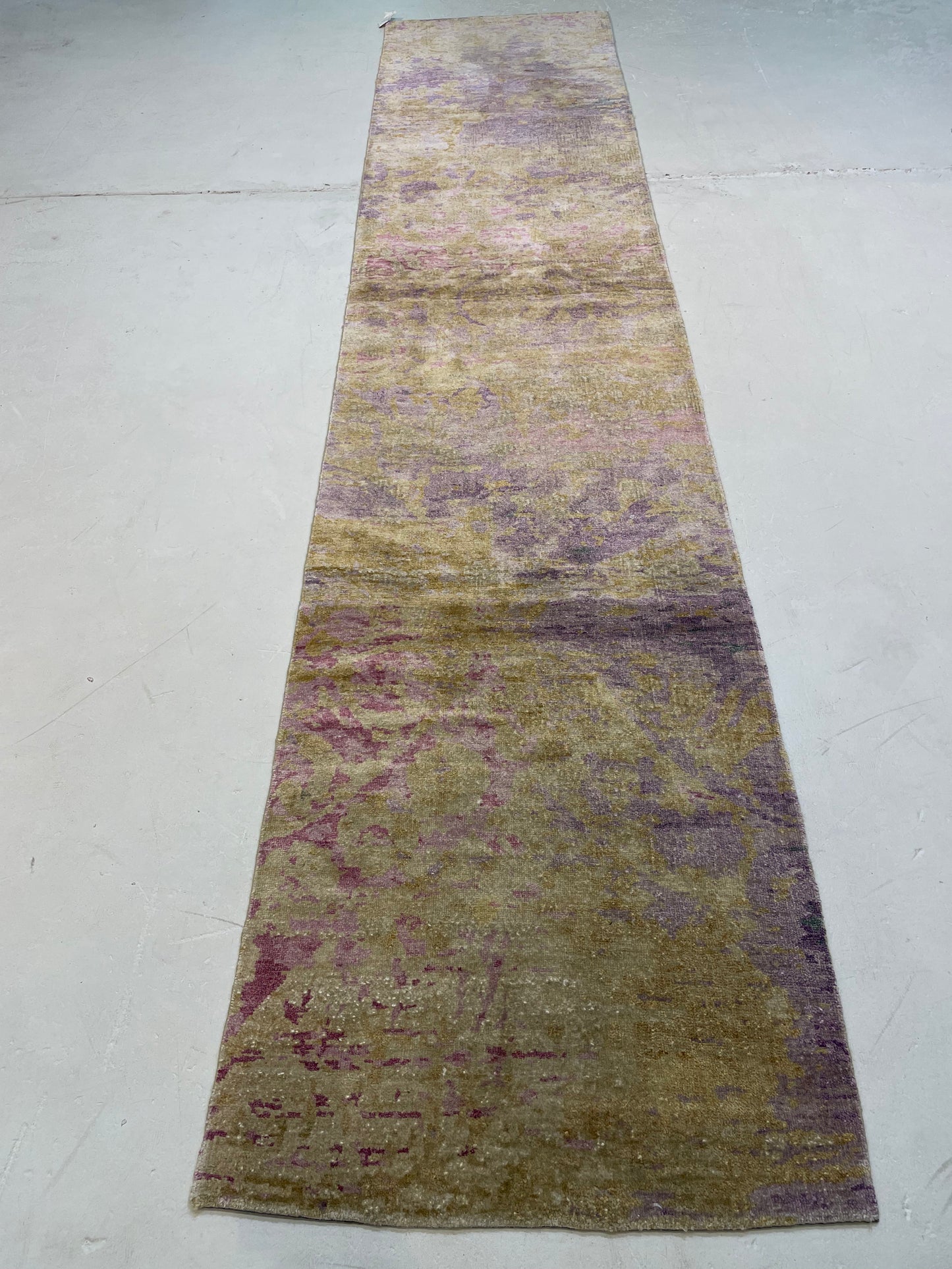 Hand-Knotted Wool Runner Turkish Oushak 2'7" x 12'3"
