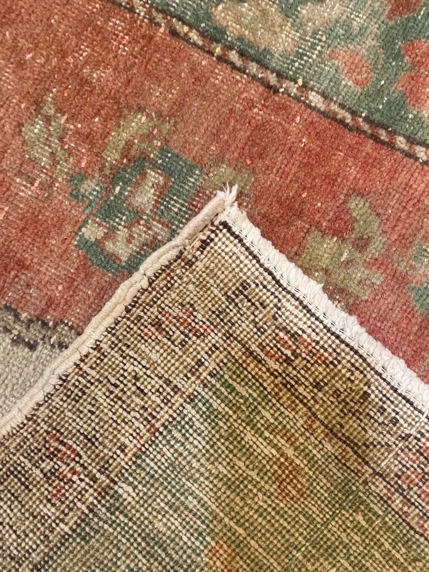Hand-Knotted Wool Runner Turkish Oushak 3'1" x 8'9"