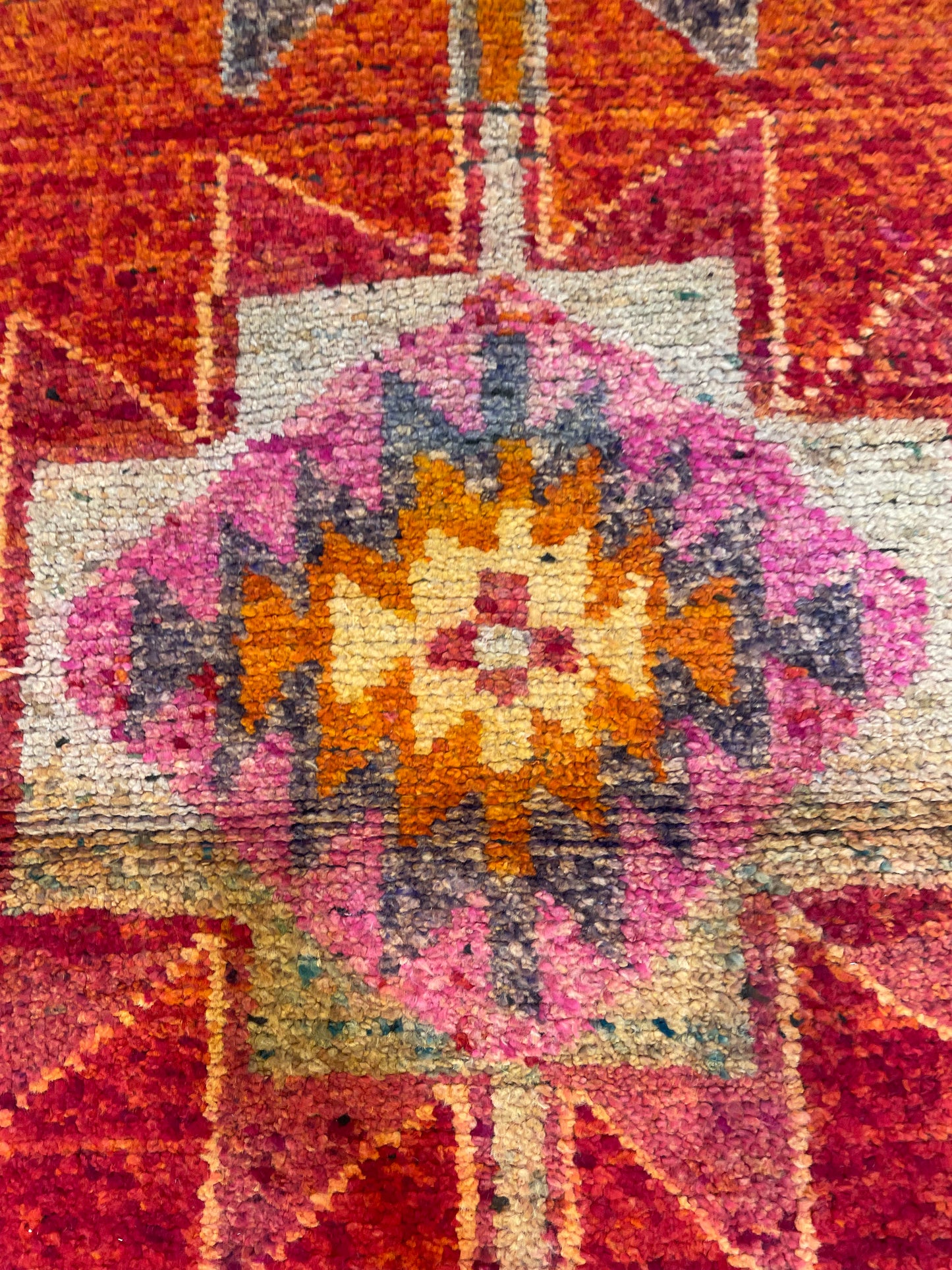 Hand-Knotted Wool Runner Turkish Oushak 3'1" x 9'1"