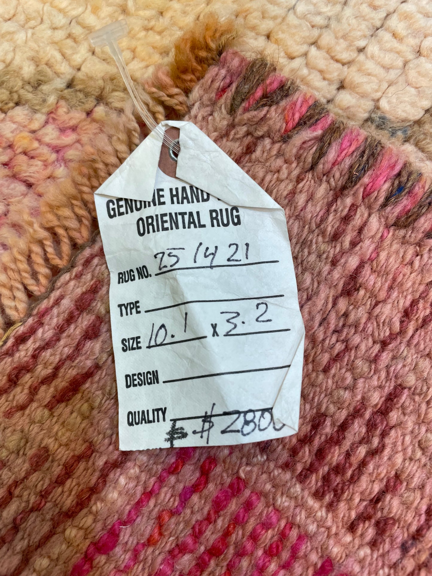 Hand-Knotted Wool Runner Turkish Oushak 3'2" x 10'1"