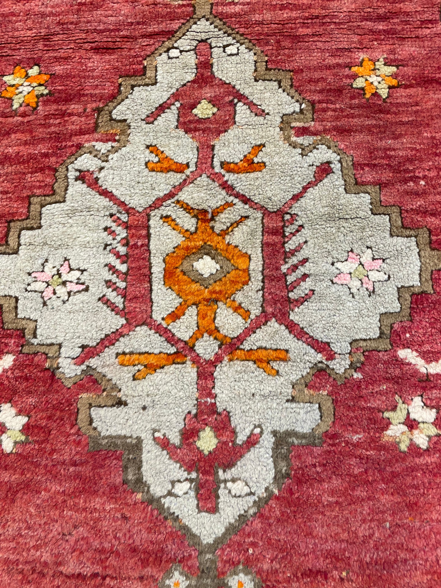 Hand-Knotted Wool Runner Turkish Oushak 3'5" x 11'5"