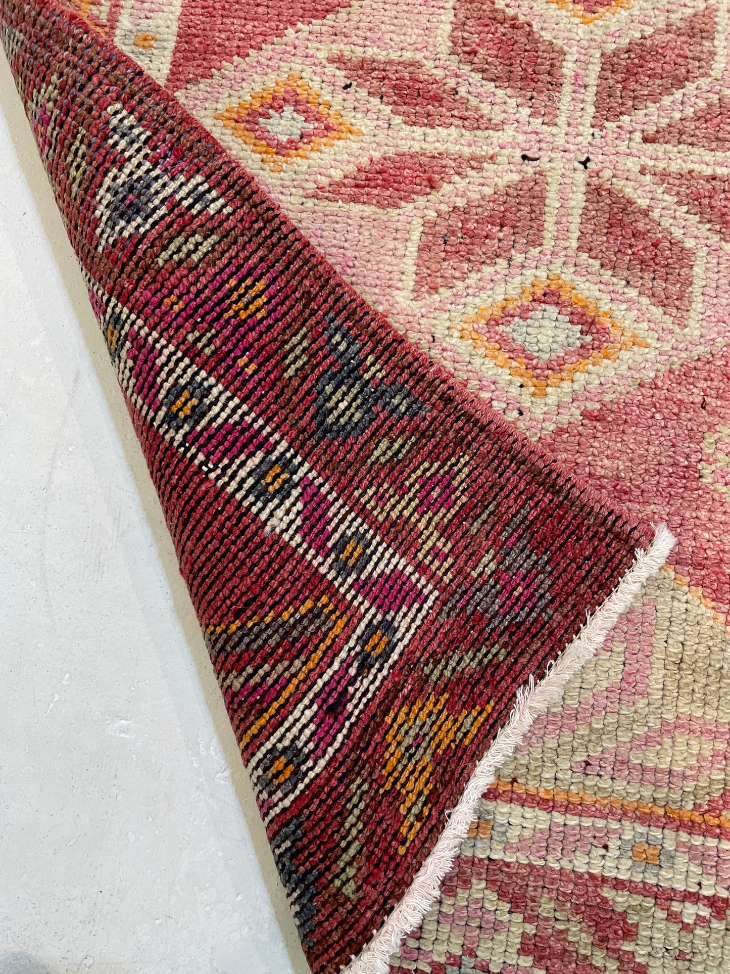 Hand-Knotted Wool Runner Turkish Oushak 3' x 12'6"