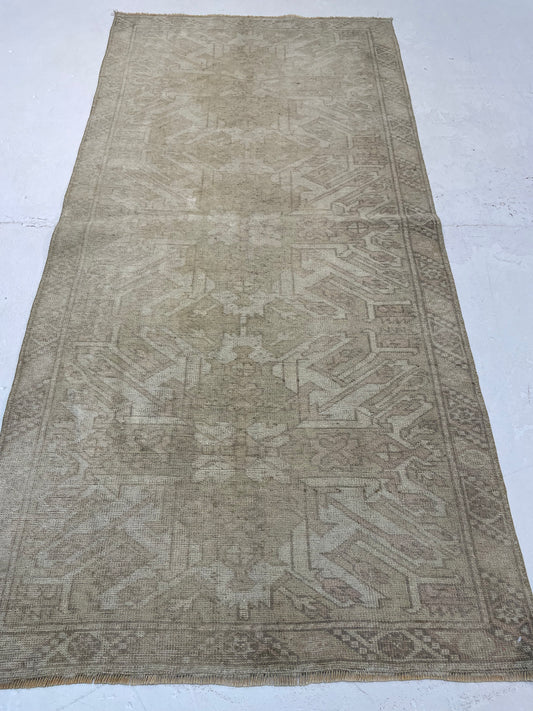 Hand-Knotted Wool Runner Turkish Oushak 3' x 6'2"