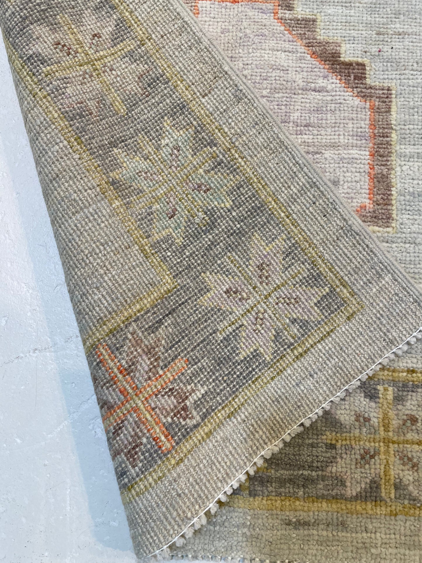 Hand-Knotted Wool Runner Turkish Oushak 2'9" x 9'11"