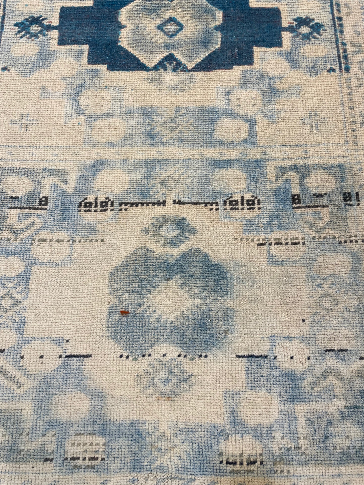 Hand-Knotted Wool Runner Turkish Oushak 2'9" x 11'4"