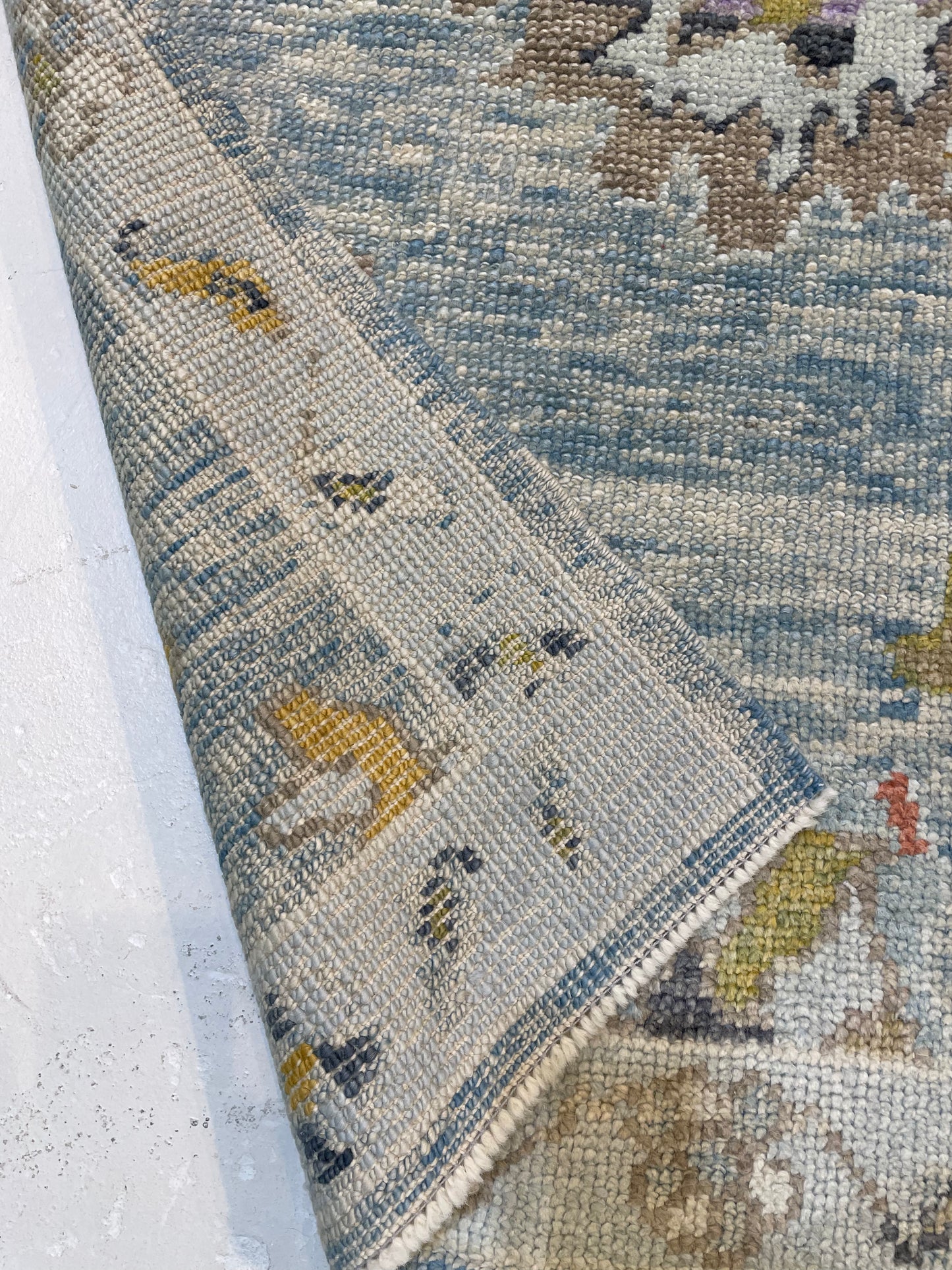 Hand-Knotted Wool Runner Turkish Oushak 2'9" x 9'3"