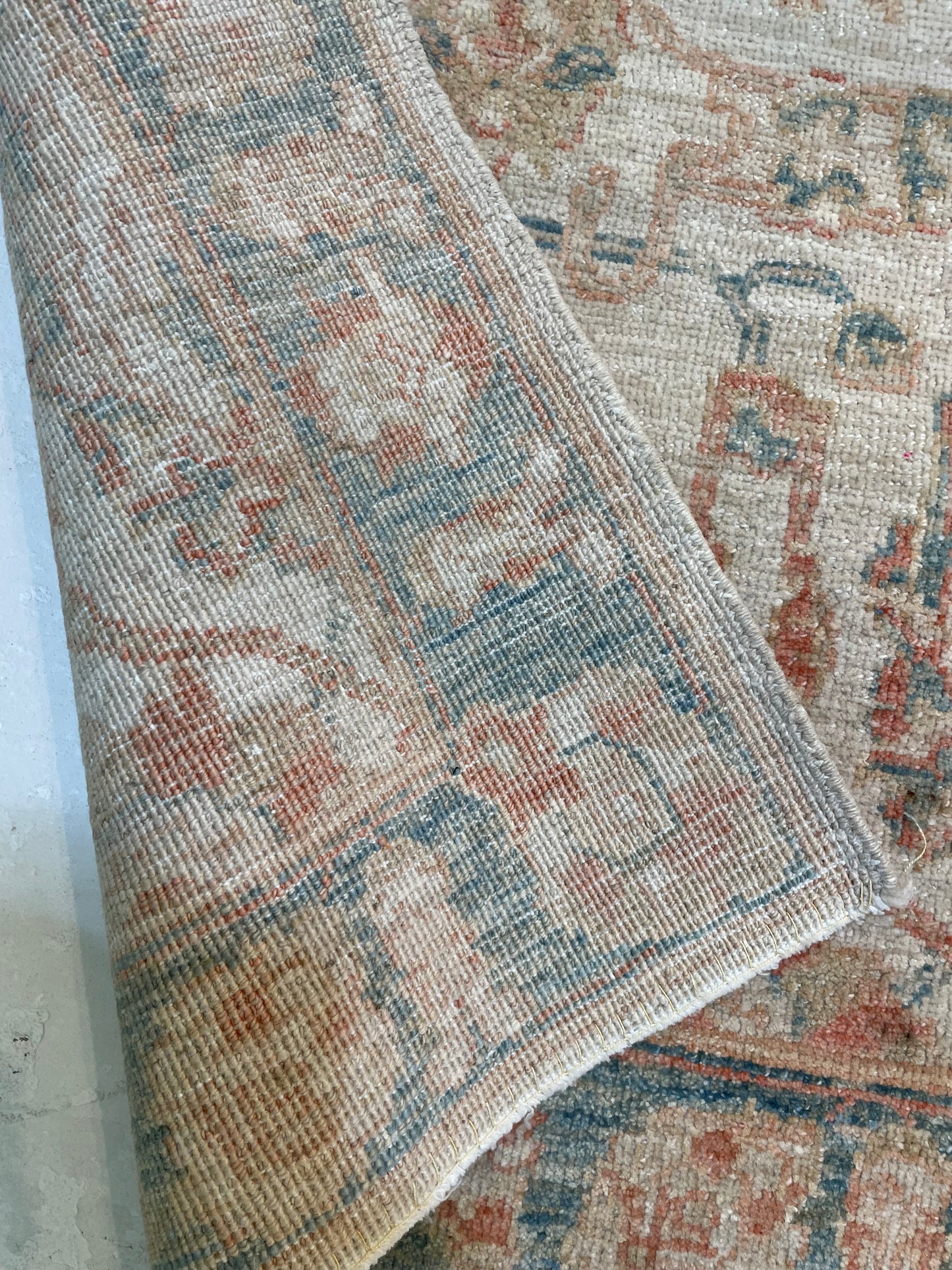 Hand-Knotted Wool Runner Turkish Oushak 2'5" x 9'8"