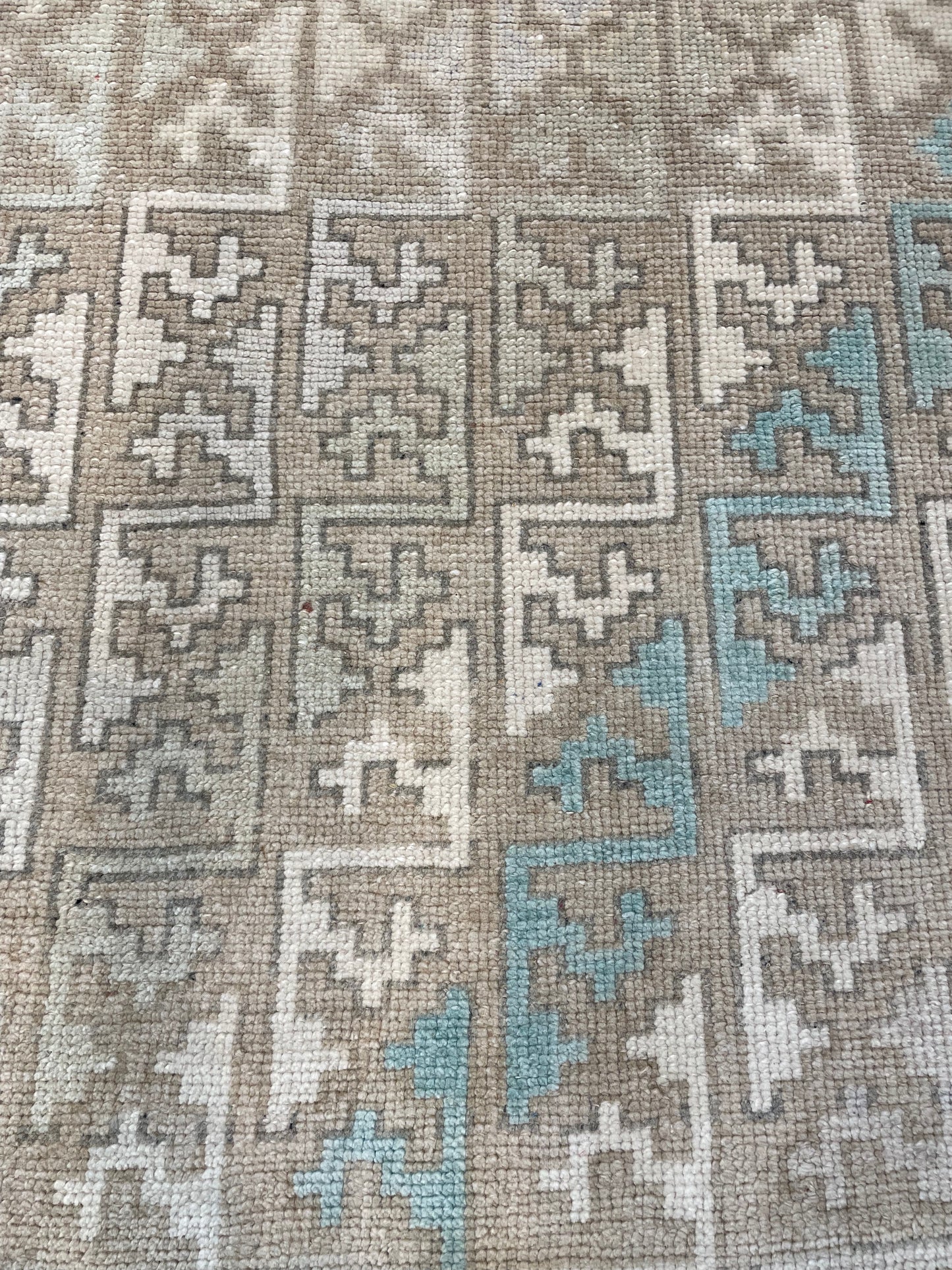 Hand-Knotted Wool Runner Turkish Oushak 2'5" x 5'11"