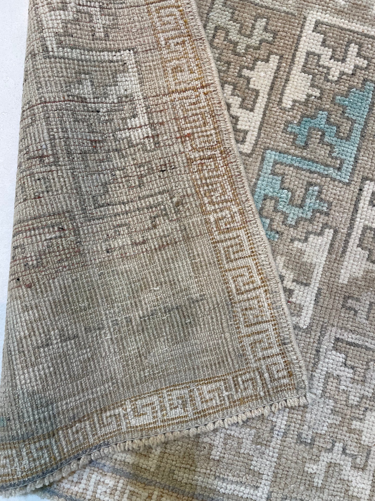 Hand-Knotted Wool Runner Turkish Oushak 2'5" x 5'11"