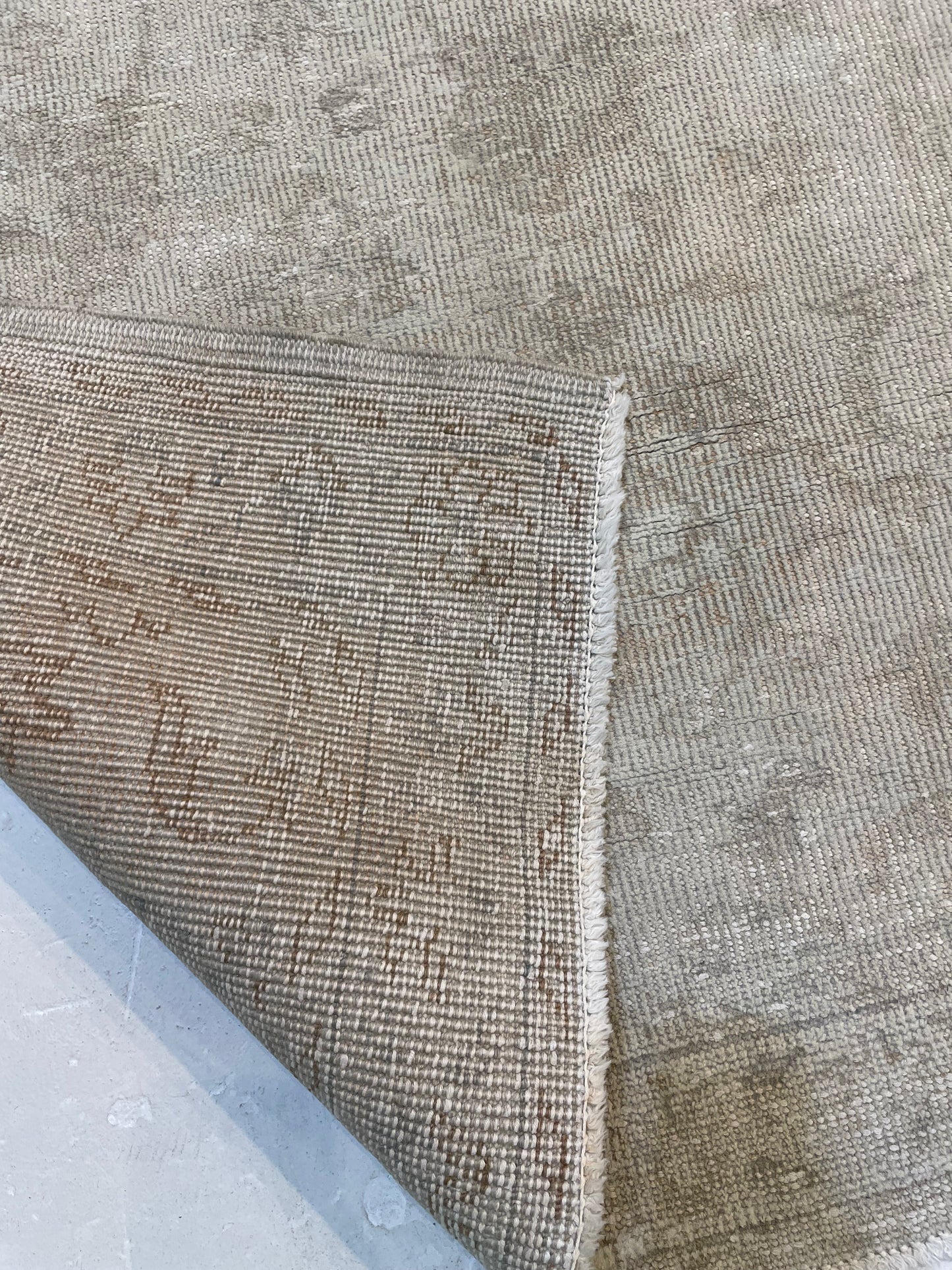 Hand-Knotted Wool Runner Turkish Oushak 2'8" x 9'10"