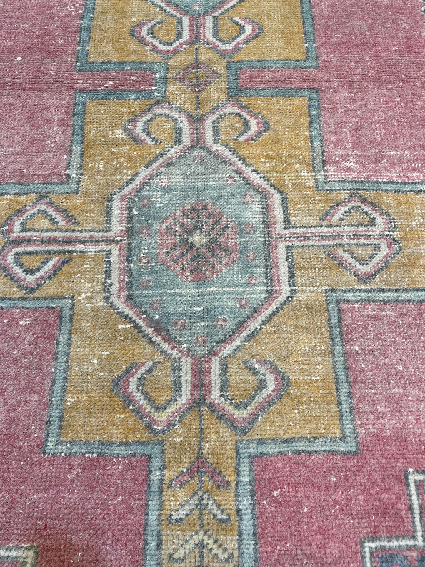 Hand-Knotted Wool Runner Turkish Oushak 4' x 7'10"