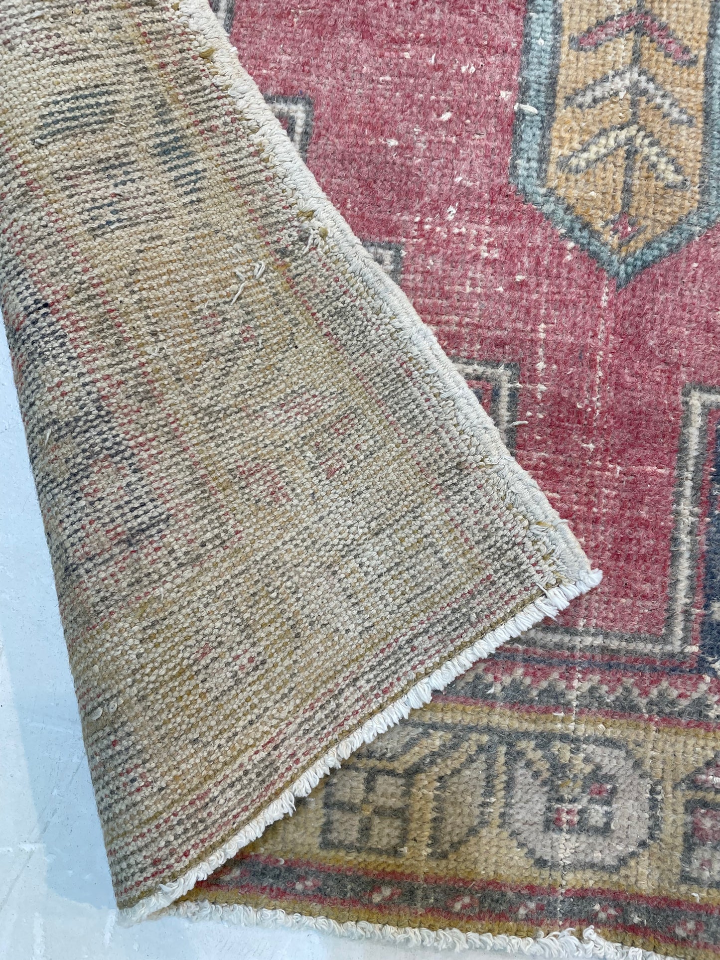 Hand-Knotted Wool Runner Turkish Oushak 4' x 7'10"