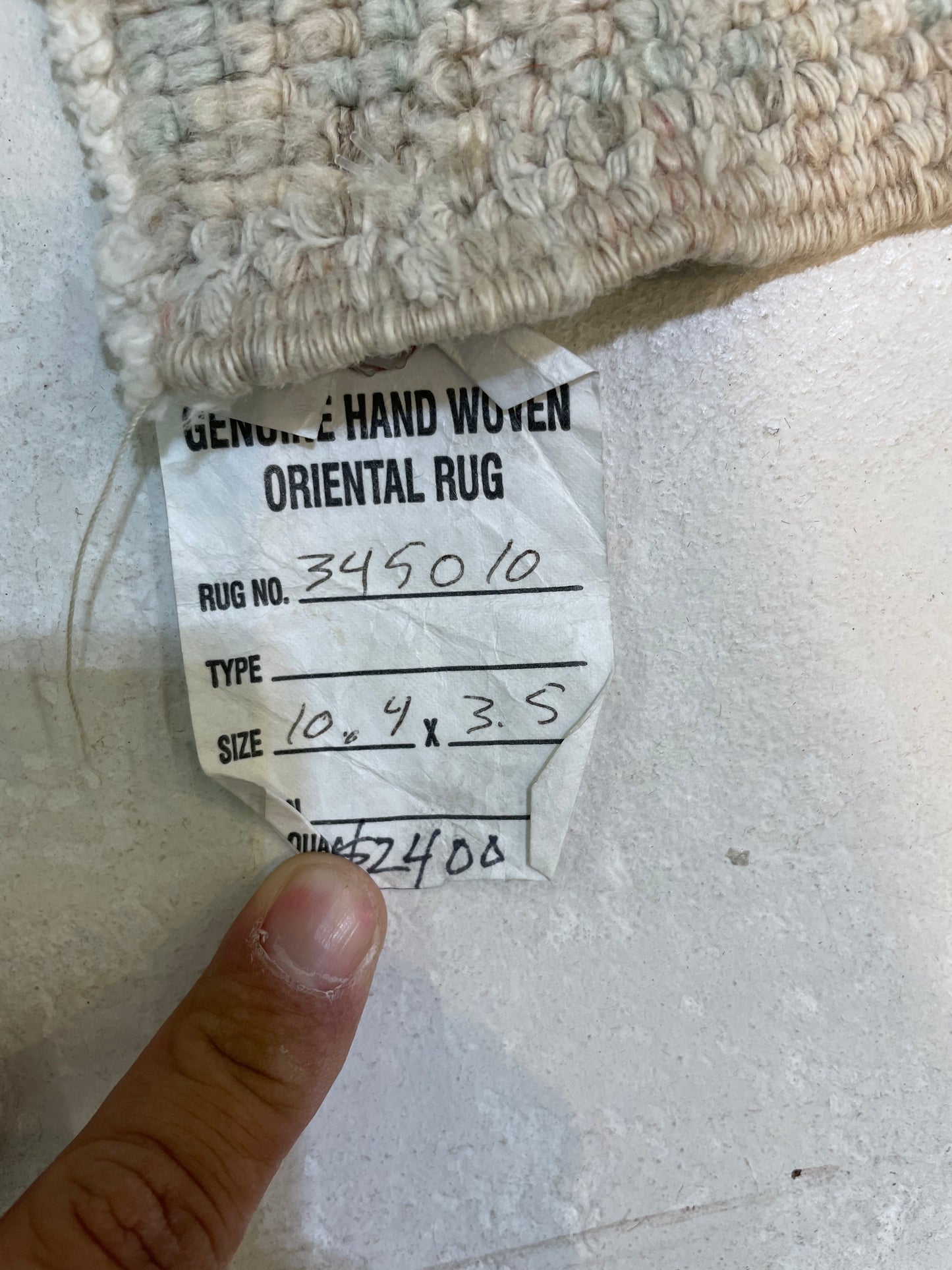Hand-Knotted Wool Runner Turkish Oushak 3'5" x 10'4"