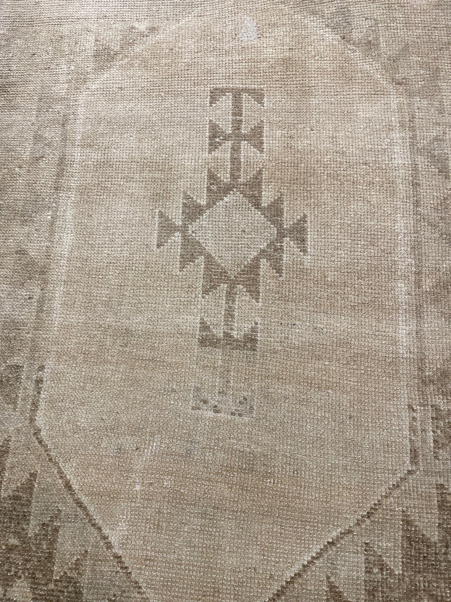 Hand-Knotted Wool Runner Turkish Oushak 3' x 10'8"