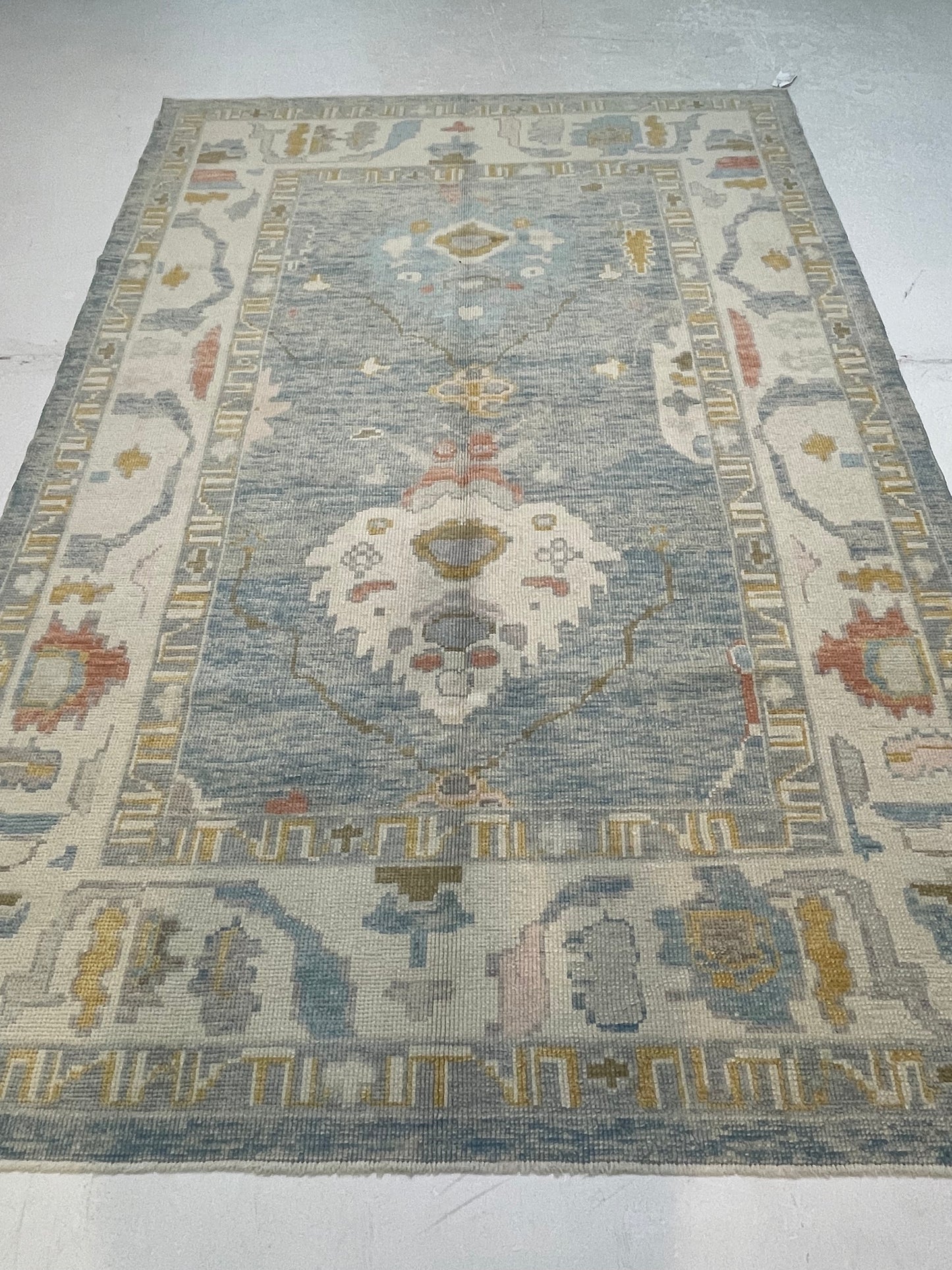 Hand-Knotted Wool Area Rug Turkish Oushak 5'11" x 8'10"