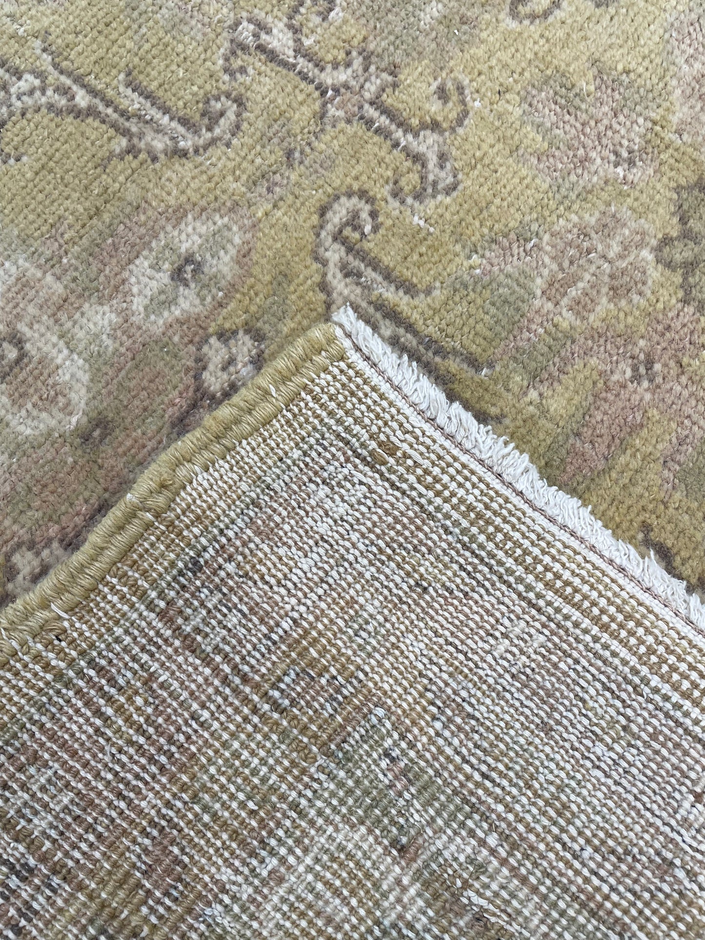 Hand-Knotted Wool Area Rug Turkish Oushak 6'4" x 9'5"