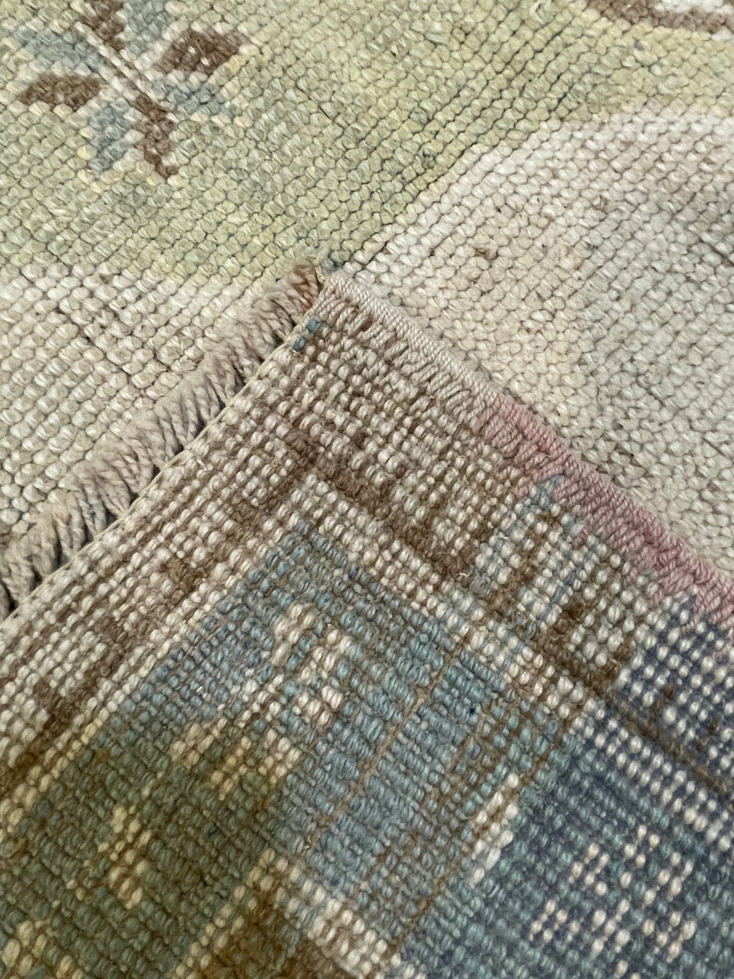 Hand-Knotted Wool Area Rug Turkish Oushak 6'1" x 8'10"