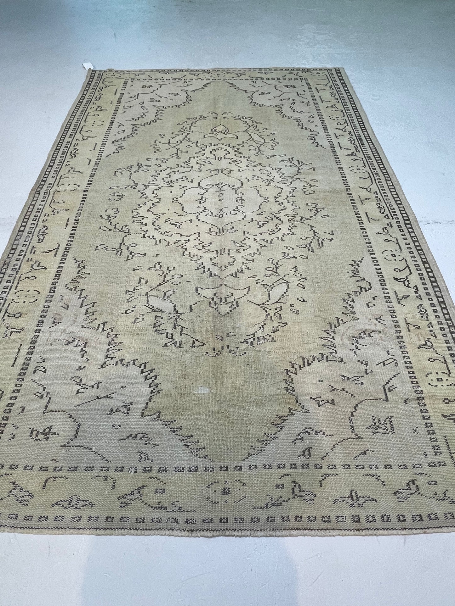 Hand-Knotted Wool Area Rug Turkish Oushak 6'2" x 9'7"