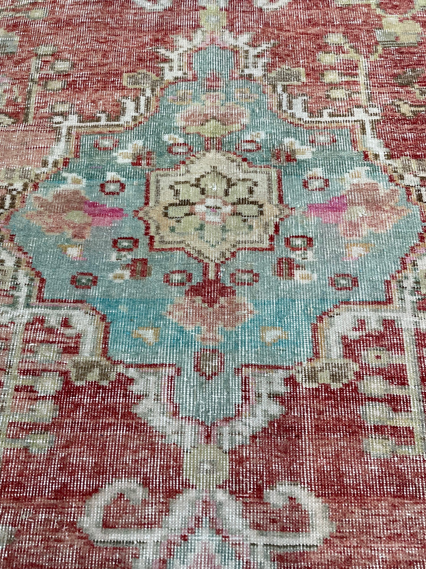 Hand-Knotted Wool Area Rug Turkish Oushak 5'10" x 9'