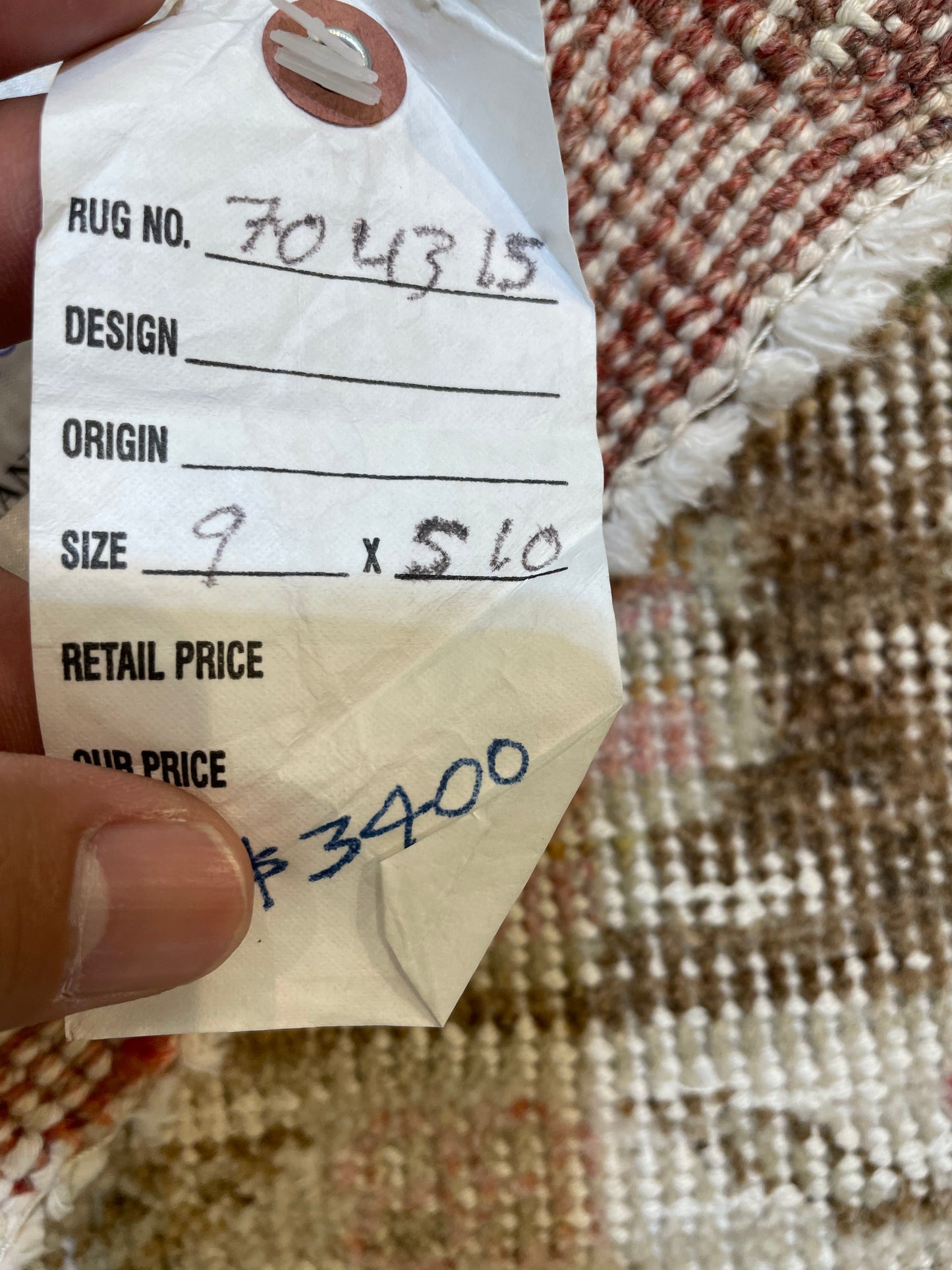 Hand-Knotted Wool Area Rug Turkish Oushak 5'10" x 9'