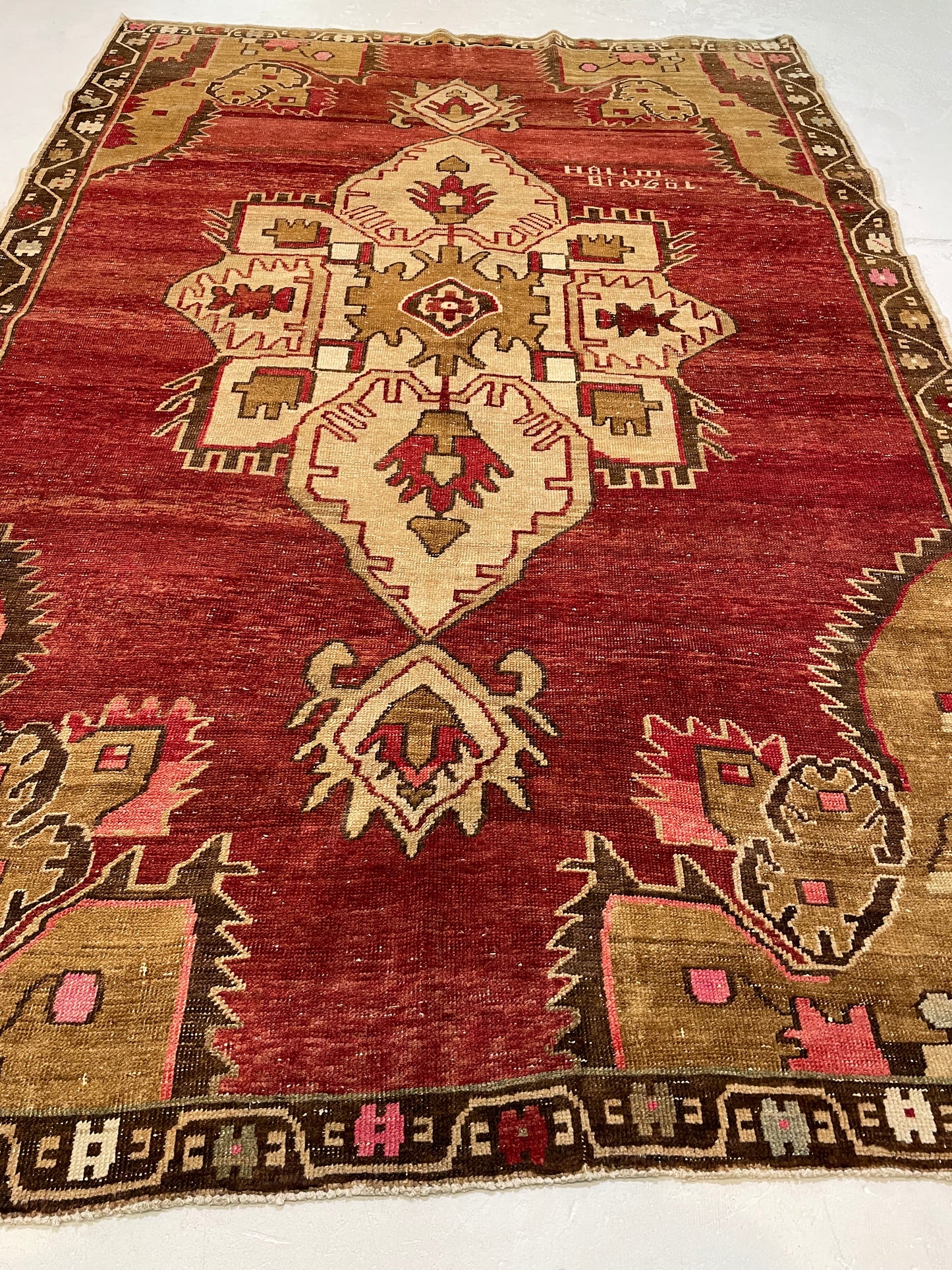 Hand-Knotted Wool Area Rug Turkish Oushak 6'10" x 10'