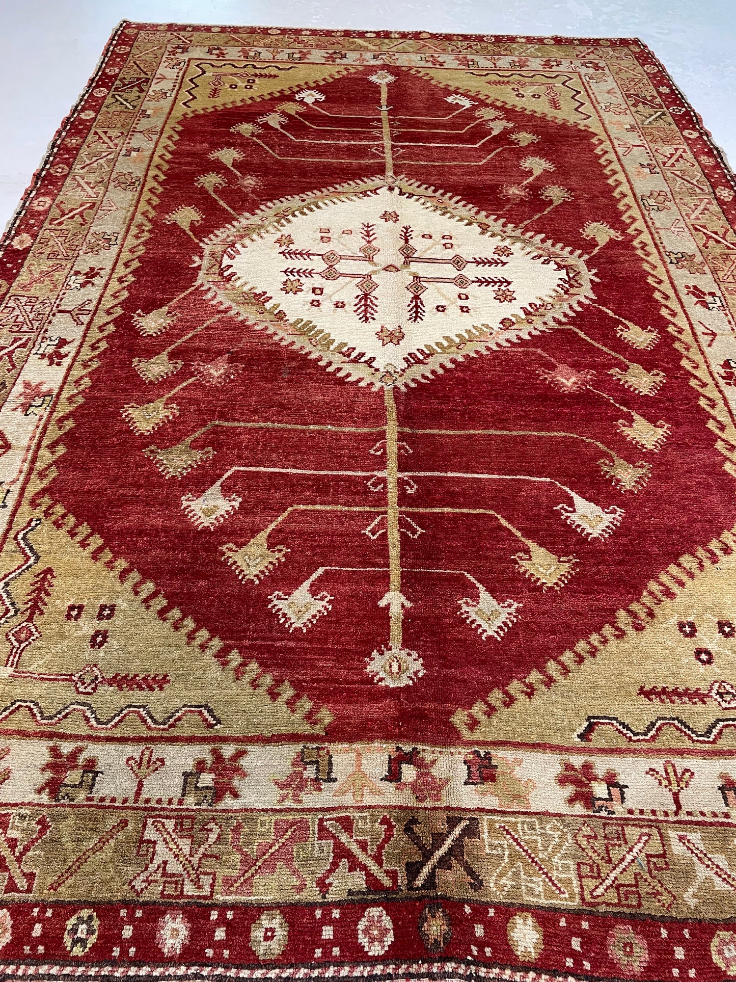 Hand-Knotted Wool Area Rug Turkish Oushak 6'2" x 9'4"