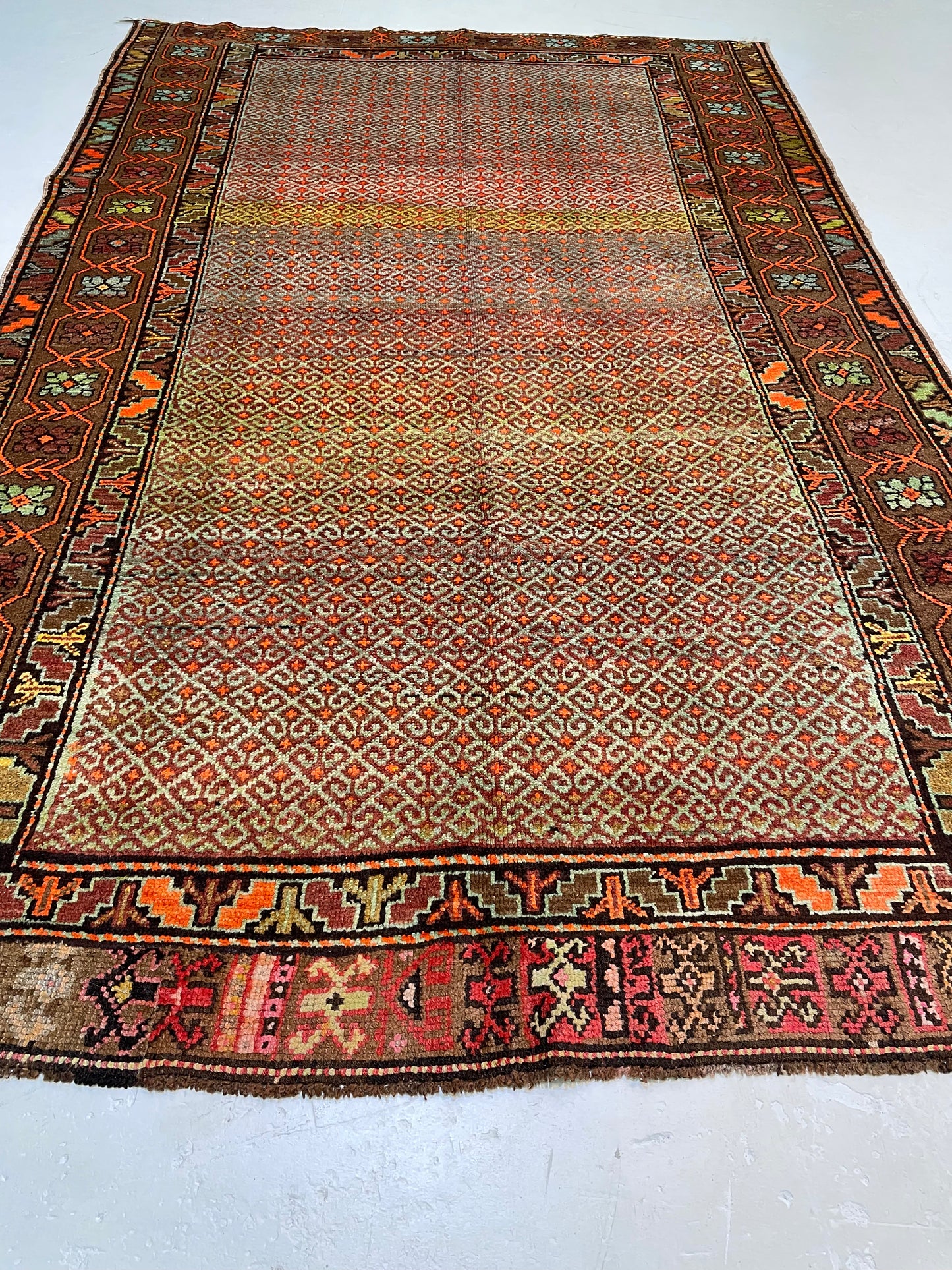 Hand-Knotted Wool Area Rug Turkish Oushak 6'4" x 9'9"