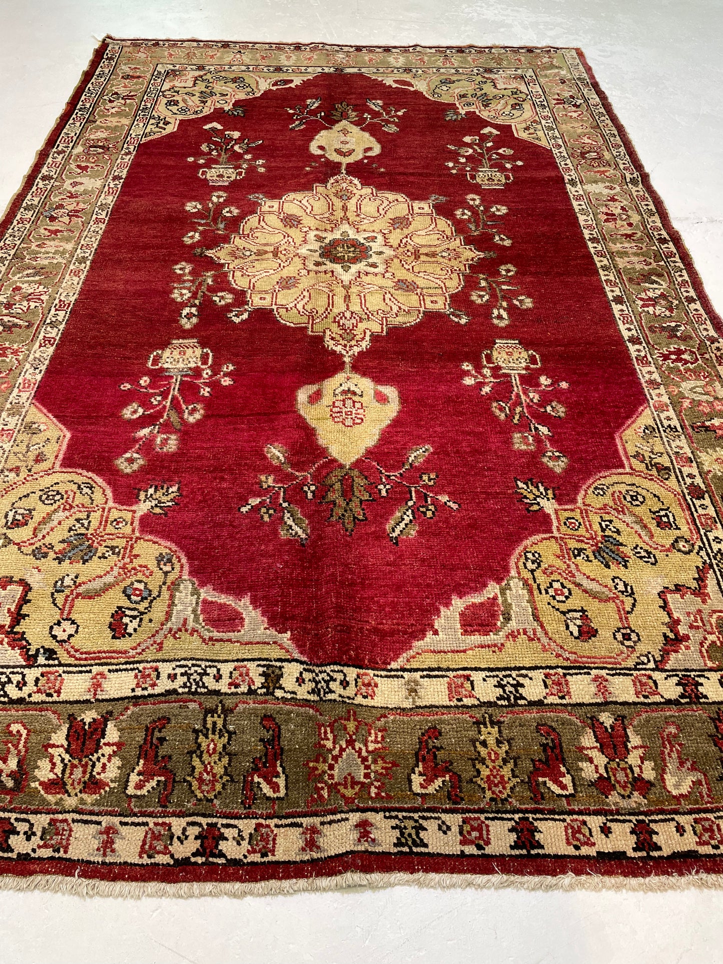 Hand-Knotted Wool Area Rug Turkish Oushak 5'10" x 10'