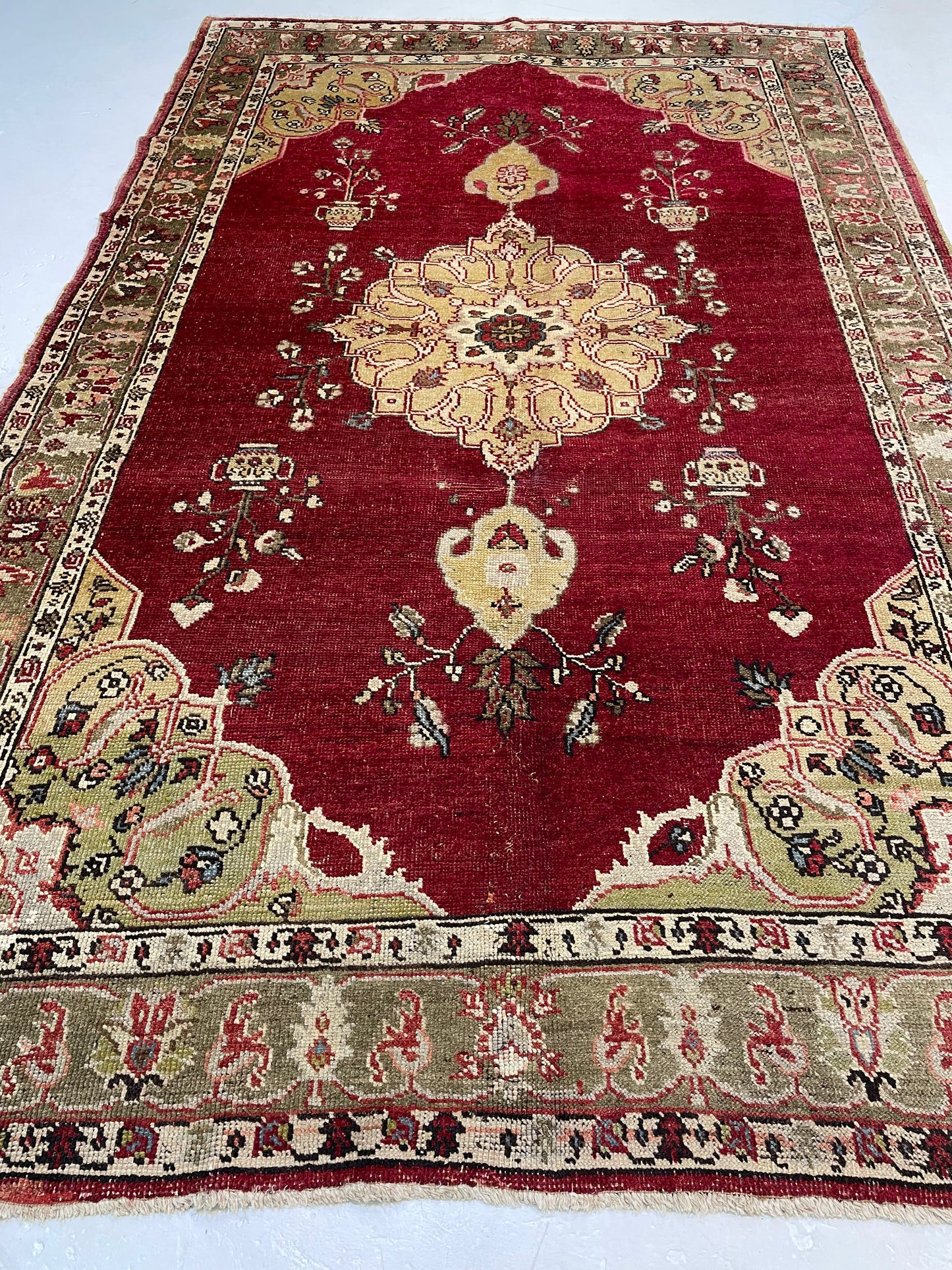 Hand-Knotted Wool Area Rug Turkish Oushak 5'10" x 10'