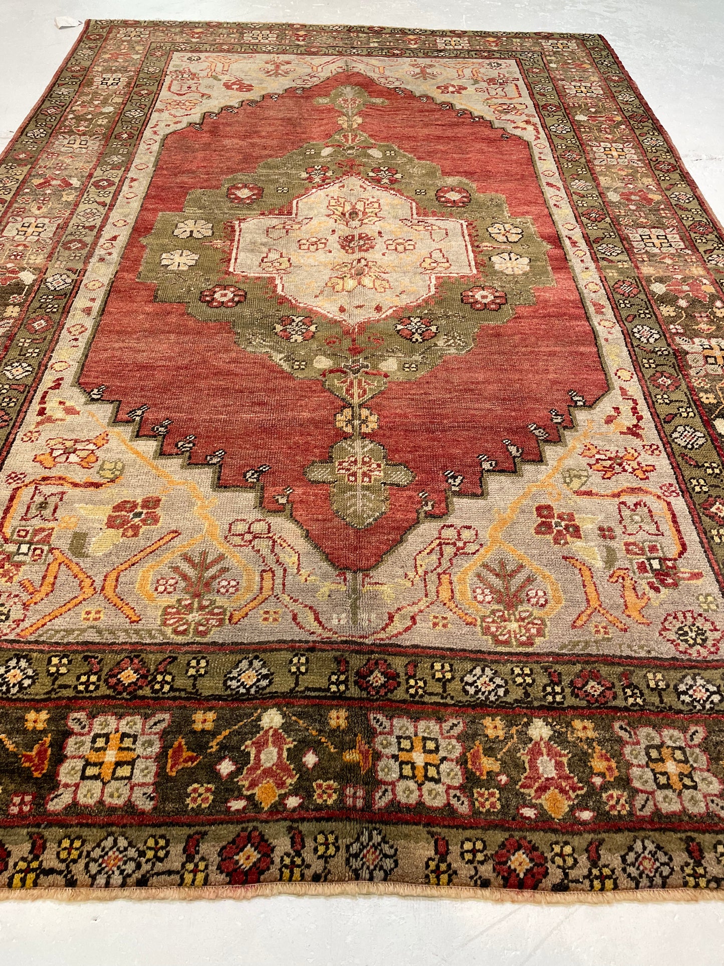 Hand-Knotted Wool Area Rug Turkish Oushak 5'10" x 8'9"