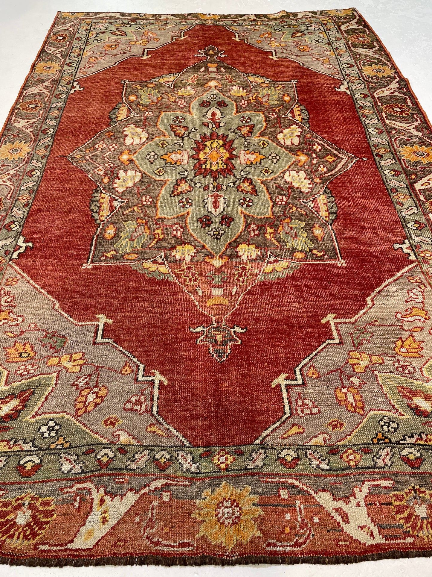 Hand-Knotted Wool Area Rug Turkish Oushak 5'10" x 8'8"