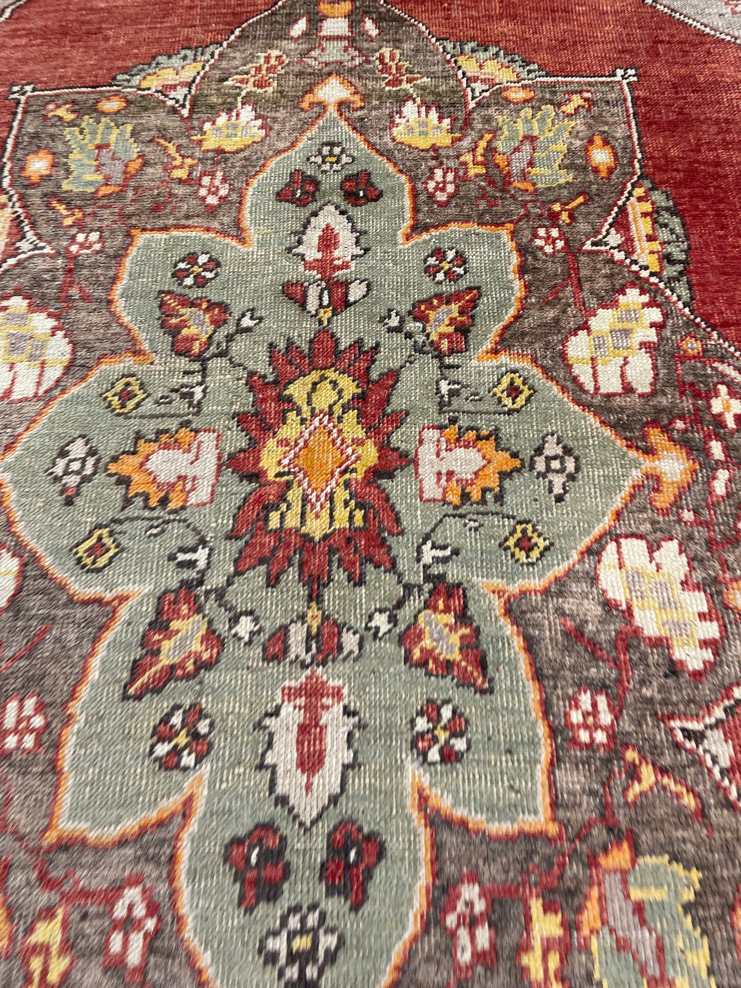 Hand-Knotted Wool Area Rug Turkish Oushak 5'10" x 8'8"