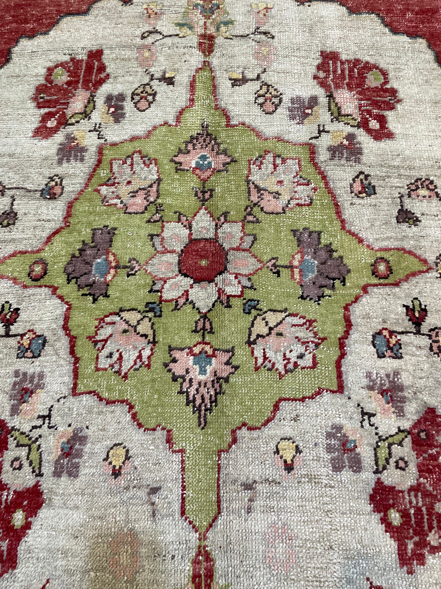 Hand-Knotted Wool Area Rug Turkish Oushak 6' x 9'11"