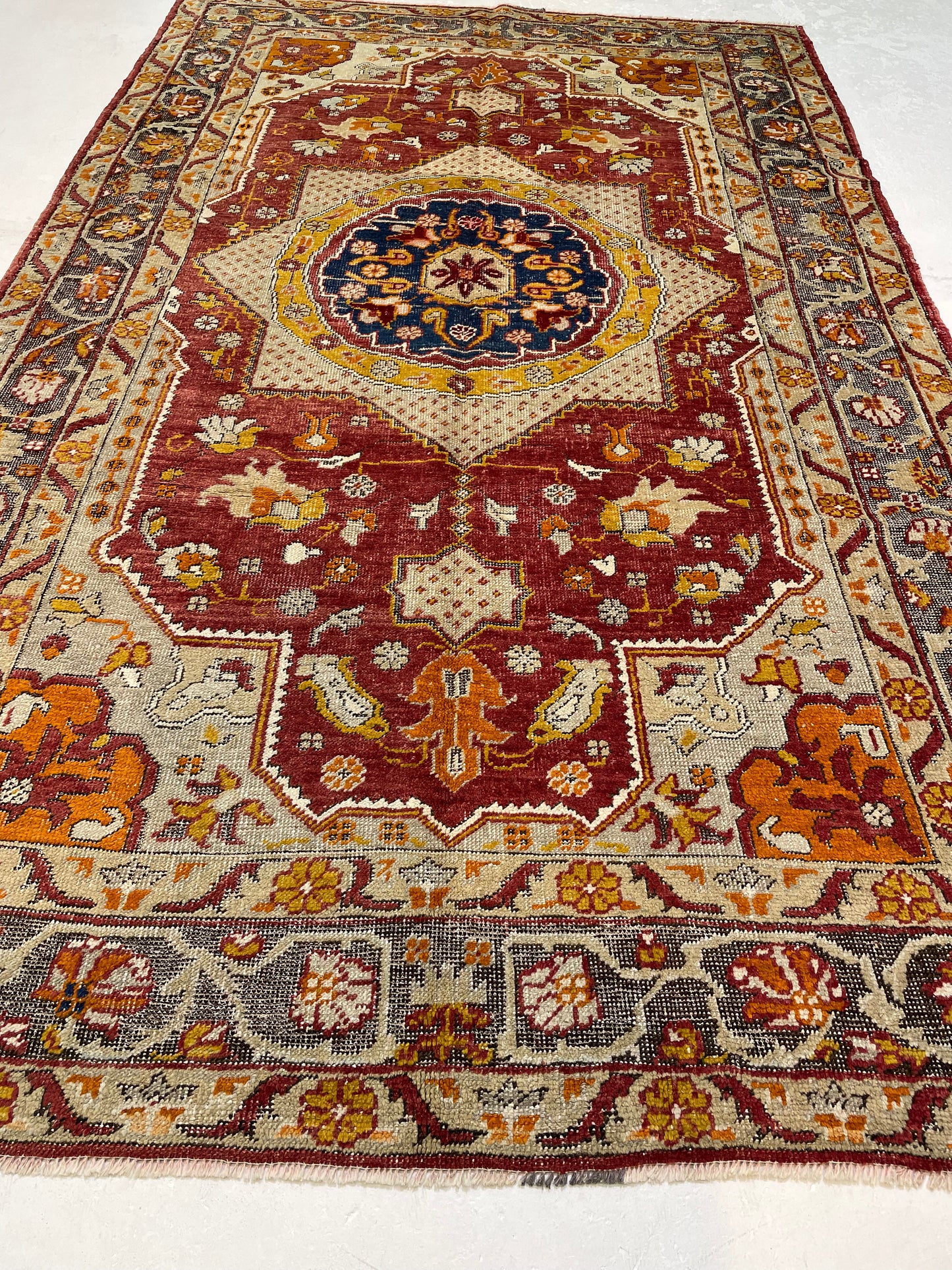 Hand-Knotted Wool Area Rug Turkish Oushak 5'10" x 9'6"