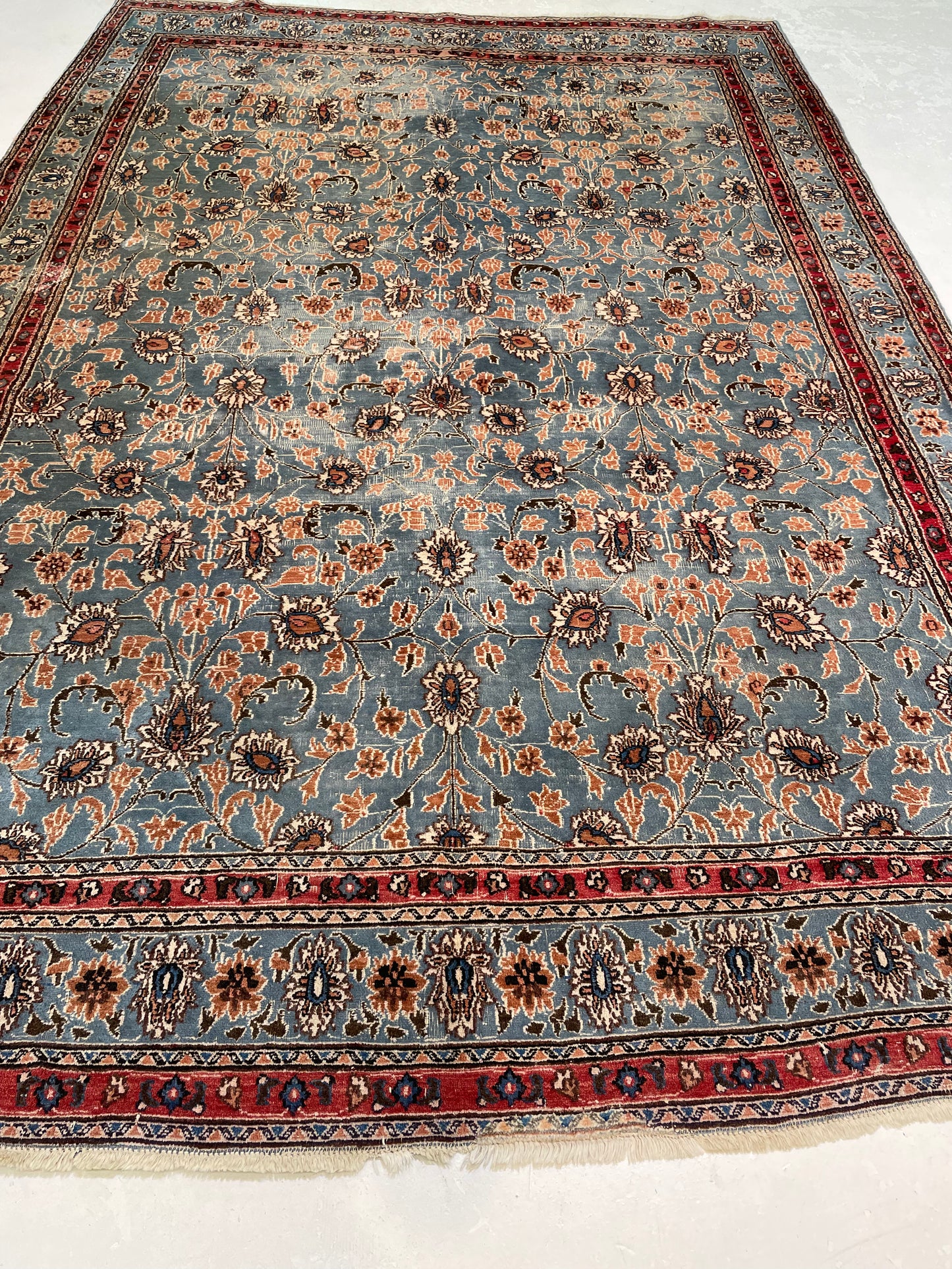 Hand-Knotted Wool Area Rug Turkish Oushak 6'8" x 9'11"