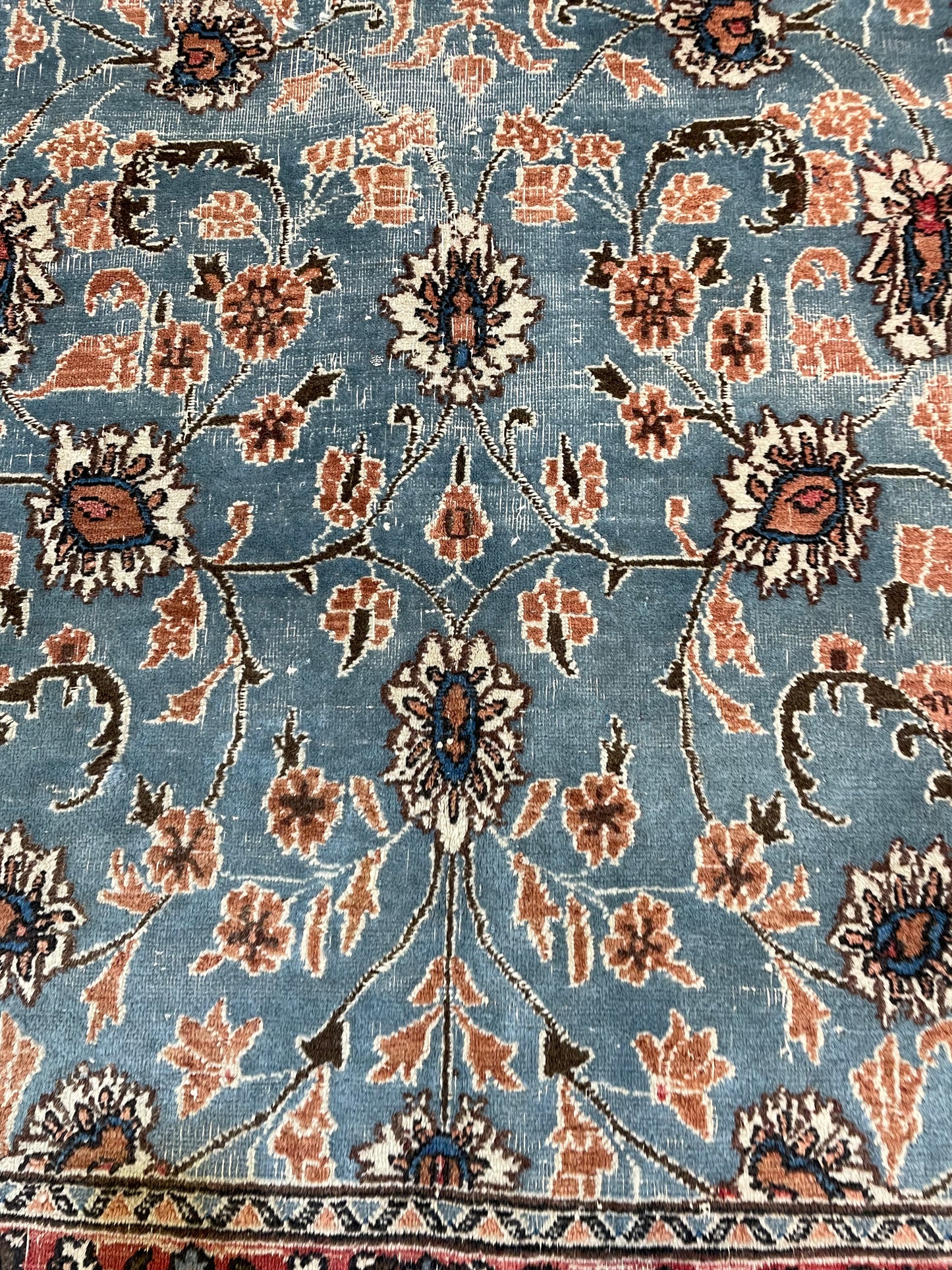 Hand-Knotted Wool Area Rug Turkish Oushak 6'8" x 9'11"